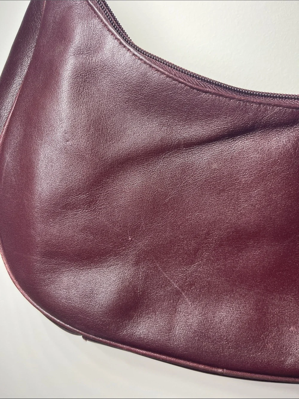 Etienne Aigner Deep Burgundy Leather Hobo with Gold Accents